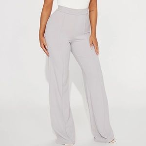 NEW Fashionnova Grey High Waist Wide Leg Dress Pants